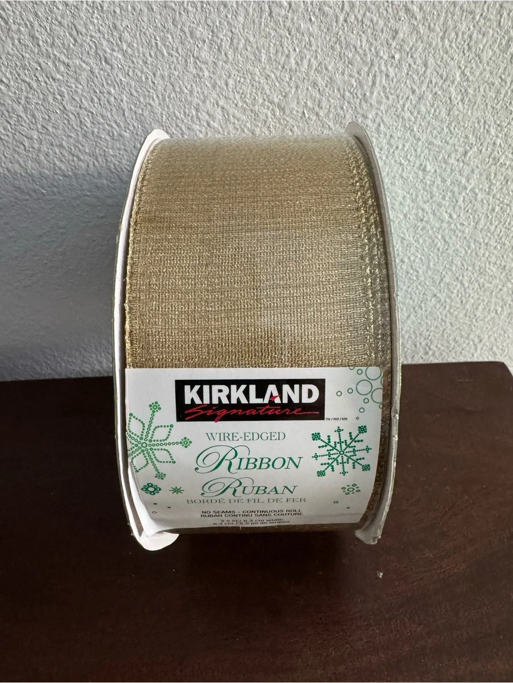 Kirkland Signature Gold Wire-Edged Ribbon 50 yds NWT